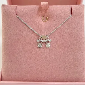 COLAR 2 MENINAS COM SEPARADOR DE CORAÇÃO