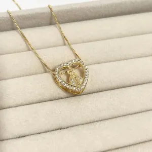 COLAR CORAÇÃO COM NOSSA SENHORA DE APARECIDA