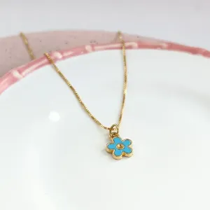 COLAR INFANTIL FLOR AZUL CLARO
