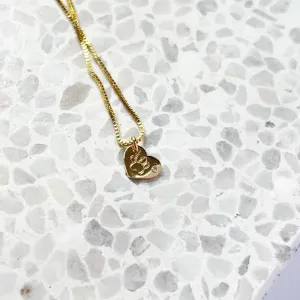 COLAR MINI CORAÇÃO COM PATINHA DE PET E PONTO DE LUZ