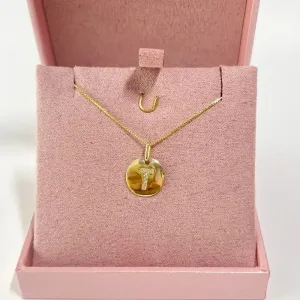 COLAR MINI MEDALHA DE LETRA - T