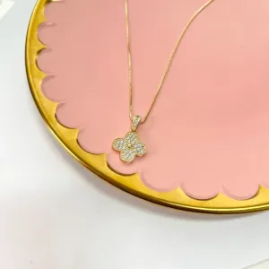 COLAR PINGENTE TREVO CRAVEJADO