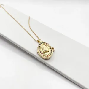 COLAR RELICÁRIO LETRA COLORIDO - L