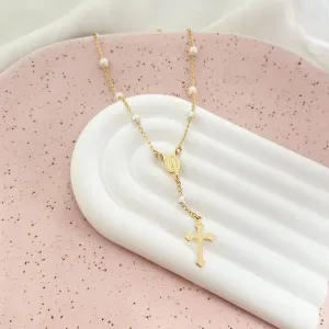 COLAR TERÇO DE PÉROLAS