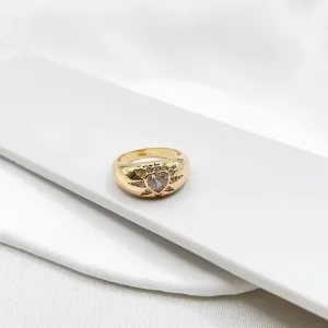 ANEL BALOADO CORAÇÃO COM DETALHES EM MICRO ZIRCONIA
