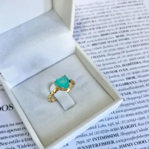 ANEL CORAÇÃO TURMALINA FUSION