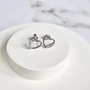 BRINCO CORAÇÃO 3 PEDRAS CRISTAL