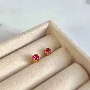 BRINCO PONTO DE LUZ ROSA 4MM