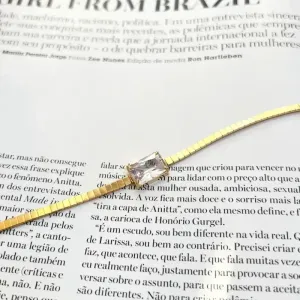 COLAR CHOKER  FITA COM PEDRA CRTISTAL