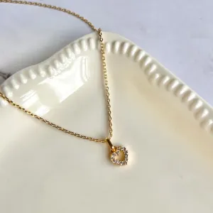 COLAR ELOS COM PINGENTE DE CORAÇÃO CRAVEJADO 45CM