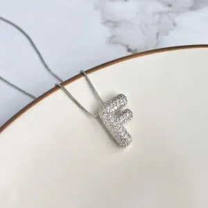 COLAR LETRA BUBBLE CRAVEJADA 2CM - F