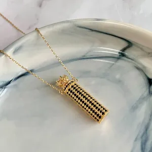 COLAR PERFUMEIRO - DIFUSOR ZIRCONIA PRETA