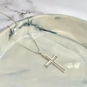 COLAR PRATA925 PINGENTE CRUZ VAZADA