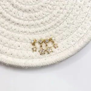 DUPLA BRINCOS PENDURADOS DE ESTRELA