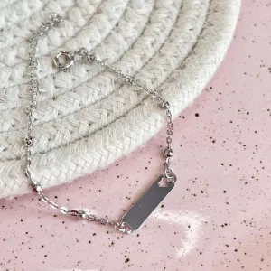 PULSEIRA BOLINHAS INFANTIL COM PLACA PARA GRAVAÇÃO