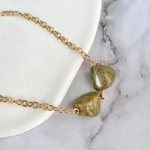 PULSEIRA COM 2 PEDRAS NATURAL - JADE NEFRITA