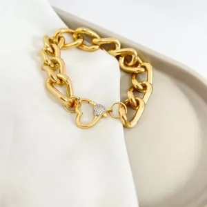 PULSEIRA ELO COM FECHO CORAÇÃO