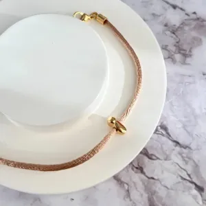 PULSEIRA FIO DE CERA COM PINGENTE DE LETRA - I