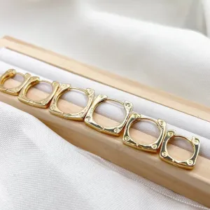 TRIO ARGOLAS QUADRADAS COM DETALHE CARTIER