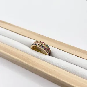 ANEL 3 AROS CRAVEJADOS COLORIDOS