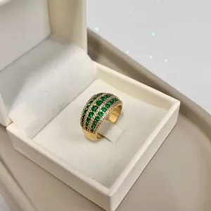 ANEL LUXO ZIRCONIAS VERDE ESMERALDA