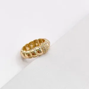 ANEL MEIA BOLA COM 1 MEIA BOLA CRAVEJADA