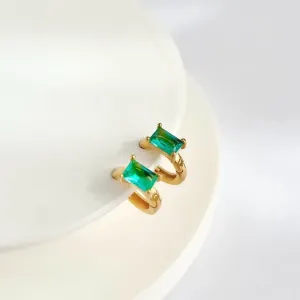 BRINCO ARGOLA ARTICULADA COM PEDRA TURMALINA