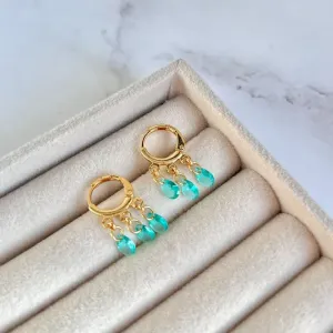 BRINCO ARGOLA CLICK 3 ZIRCONIAS TURMALINA