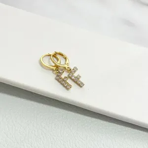 BRINCO ARGOLA DE CLICK LETRAS STRASS - F