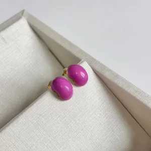 BRINCO MEIA LUA RESINADA - ROXA