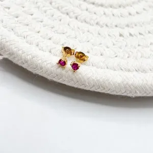 BRINCO PONTO DE LUZ PEDRA PINK 3MM