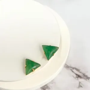 BRINCO TRIÂNGULO EM PEDRA NATURAL - VERDE