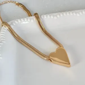 COLAR FIO ALEMÃO COM PINGENTE MAXI CORAÇÃO 55CM