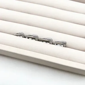 DUPLA BRINCO ARGOLA ARTICULADA MICRO ZIRCONIAS TRAPÉZIO