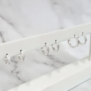 TRIO ARGOLA ARTICULADA FINA ZIRCONIAS