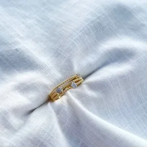 ANEL 3 AROS COM DETALHES EM BOLA DE MICRO ZIRCONIA