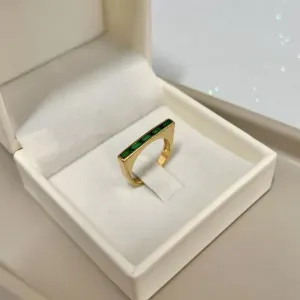 ANEL 4 BAGUETES VERDE