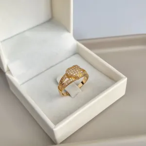 ANEL CORAÇÃO CRAVEJADO