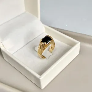 ANEL MASCULINO COM PEDRA PRETA