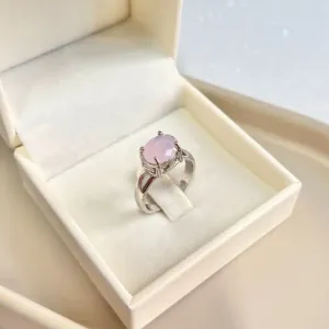 ANEL PEDRA ROSA QUARTZO