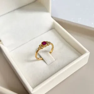 ANEL PONTO DE LUZ PINK COM ZIRCONIAS CRISTAL