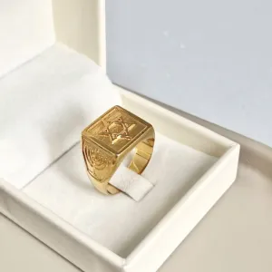 ANEL QUADRADO MASCULINO ESTRELA DE DAVI