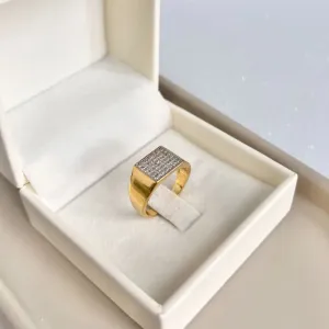 ANEL QUADRADO RETO EM MICRO ZIRCONIAS