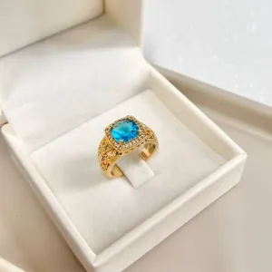 ANEL RENDADO PEDRA AZUL ACQUA