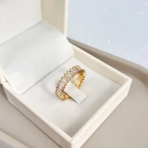 ANEL TODO EM ZIRCONIA BAGUETE