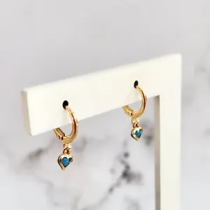 BRINCO ARGOLA CLICK CORAÇÃO AZUL