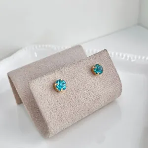 BRINCO PONTO DE LUZ CAIXA AZUL STRASS 6MM