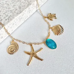 COLAR VERÃO E PEDRA TURMALINA 55CM