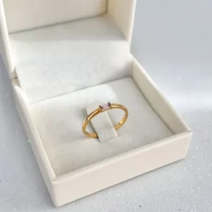 ANEL MICRO PEDRA RETANGULAR - ROSINHA