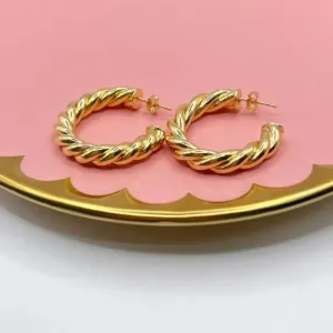 BRINCO ARGOLA PINO TUBO TORCIDA 3,5CM